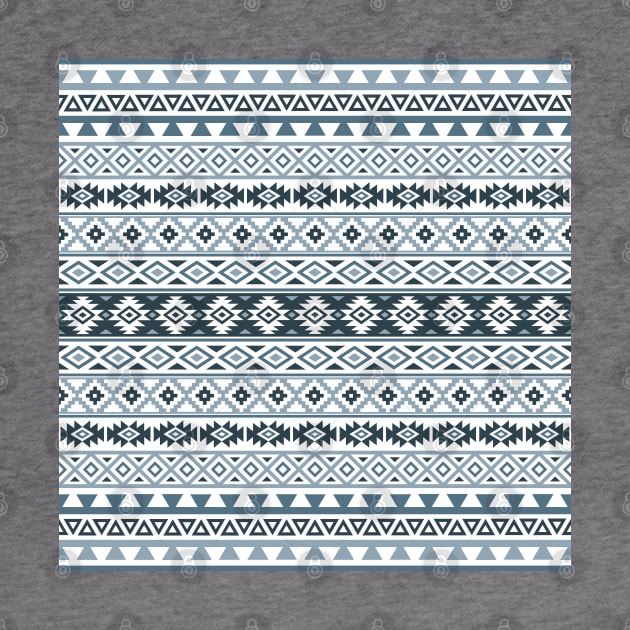 Aztec Stylized Pattern Gray-Blues & White by NataliePaskell